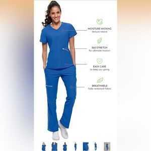 Women's Healing Hands 360 Royal Blue Scrub Set